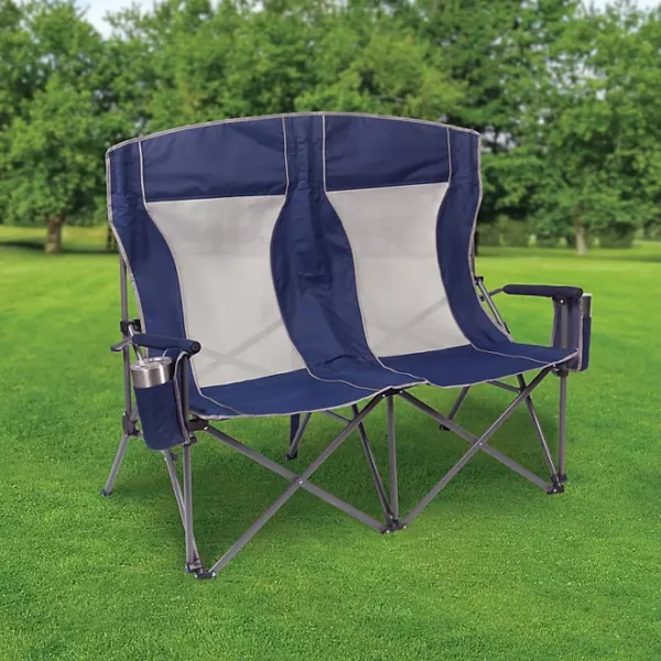 Veranura Oversized Double Arm Chair – Padded Dual-Seat with Cup Holders & Carry Bag