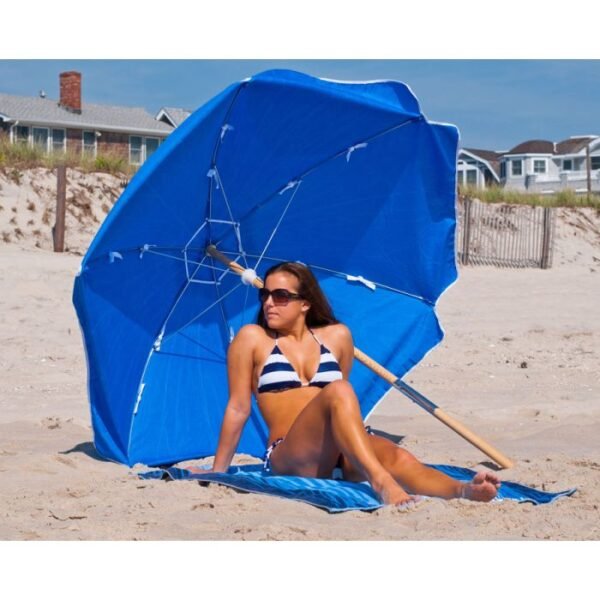 Veranura Shade Star 6.5’ Beach Umbrella – Ash Wood Pole & Heavy-Duty Polyester Canopy