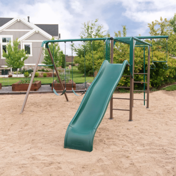 Lifetime Powder Coated Steel Swing Set with 4 Swing(s) , 1 Slide(s)
