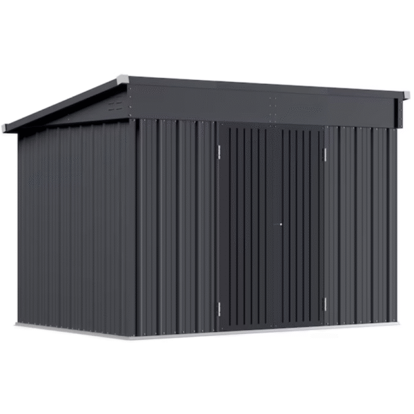10 ft. W x 6 ft. D Metal Shed Outdoor Storage Shed 60 sq. ft., Gray